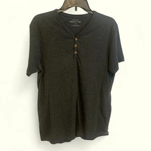 Cotton On Garments Henley Tee Unisex V-Ausschnitt Knopf grau Gr. Large Blokecore - Bild 1 von 6