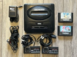 Sega Genesis Model 2 Console MK-1631, Sega Master System Controllers, Sonic 1 2 - Picture 1 of 7