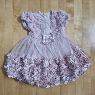 Falda Nannette Bebé 18 Meses Rosa Flor Pétalos Solo Estrás Boda Foto 1 de 4