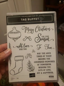 Stampin Up TAG BUFFET Stempelset Weihnachten FEIERTAGE STRUMPF nur 1 Stempel gebraucht - Bild 1 von 3