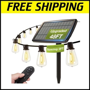 Durable Solar Powered String Lights - 24+2 LED, USB & Remote for Outdoor Magic - Picture 1 of 11