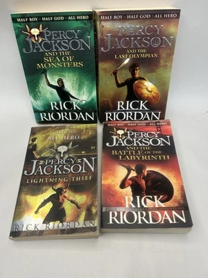 4 x Percy Jackson Books Bundle by Rick Riordan Half Boy Half God All Hero - image 1 of 4