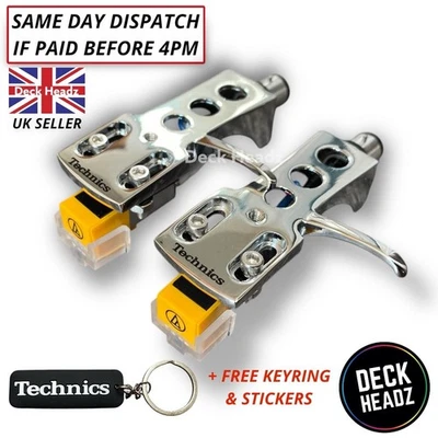 2 x Silver Headshell Genuine Audio Technica AT-91 Cart Stylus Technics + GIFTS - Image 1 of 4