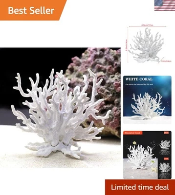 Adorno de coral artificial vivo para acuarios - resina duradera y bajo mantenimiento Foto 1 de 4