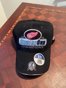 Vintage 2002 Stanley Cup Champions Detroit Red Wings New Era Locker Room Hat NHL - Picture 1 of 2