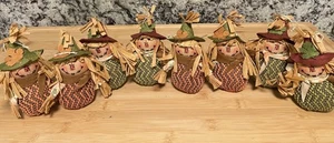 Ernte Vogelscheuche 5" Ornament 8er Set Tischdeko Herbst Erntedankfest - Bild 1 von 6
