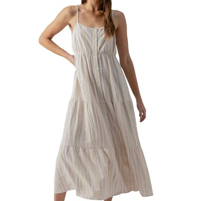 Vestido midi Sanctuary a rayas mezcla de lino 🌞 | Talla XS | NUEVO CON ETIQUETAS | Agotado  Foto 1 de 4