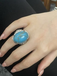Turquoise ring size L, - Picture 1 of 8