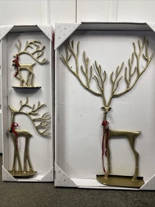 Aldis Merry Moments Reno Dorado Esculpido Aldi (Pottery Barn Dupe) NUEVO 2025 - Imagen 1 de 5