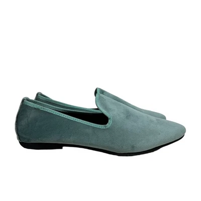 Mocasín de terciopelo Marta Ray 37 para mujer EE. UU. 6,5 en verde azulado punta cerrada hecho en Italia Foto 1 de 4