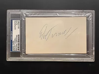 Emlen Tunnell Signed Index Card Football Hall of Fame Giants & Packers PSA Auth - Image 1 of 4
