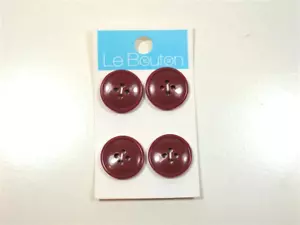 Le Bouton Red Round Buttons x 4 Count, Plastic 4-Hole Button, 3/4", Bin 29 - Picture 1 of 5