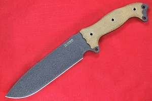 Busse FAT Battle Grade Fusion Steel Heart .335" Black Crinkle Blade, Tan Canvas - Picture 1 of 13
