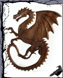 Holz Mittelalter Wandzierde - Drachen - Drache Magnus - Bild 1 von 1