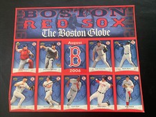 BOSTON RED SOX Globe Aug 2006 Upper Deck Uncut baseball card sheet World Series