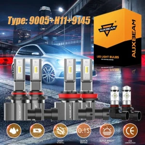 AUXBEAM 9005+H11+H10 LED Headlight Fog Light Bulb for Ram 1500 2500 3500 2011-18 - Picture 1 of 12