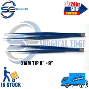 SET OF 2 PCS DEBAKEY TISSUE FORCEP 2MM TIP 8" +9" INSULATED HIGH QUALITY - Picture 1 of 5