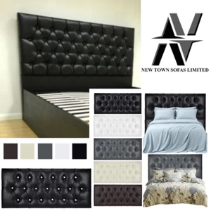Chesterfield Headboard PVC Faux Leather 24" High KingSize Double Single Custom - Picture 1 of 19