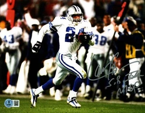 Larry Brown Signed Dallas Cowboys 8x10 Photo w/ SB XXX MVP Beckett Wit BAS COA - Picture 1 of 1