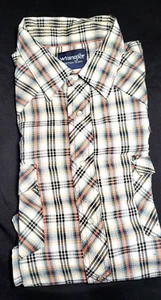 Vintage Wrangler Pearl Snap Shirt Herren XL/XG/TG 75204PP schwarz/weiß/orange lang - Bild 1 von 3
