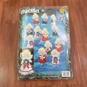 Vintage Bucilla Holiday Angels Ornaments Set 12 piece Felt 83205 Christmas 1994 - Picture 1 of 8