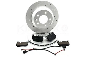 Para VW Touareg 3.0 V6 2010-2018 Perforados Discos de Freno Trasero Pastillas - Imagen 1 de 8