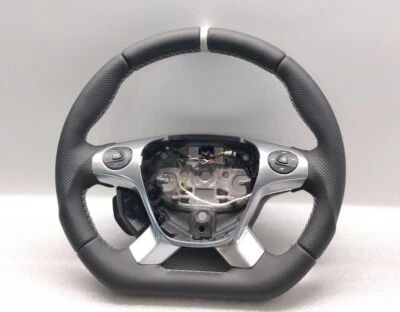 FORD TRANSIT CUSTOM MK8 STEERING WHEEL FLAT BOTTOM NEW LEATHER 2014+ CRUISE - Image 1 of 4