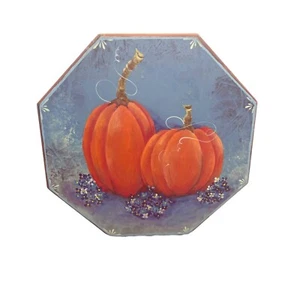 Caja de Madera Caída Calabaza Con Tapa Pintada a Mano Forma Octogonal Decorativa - Imagen 1 de 12