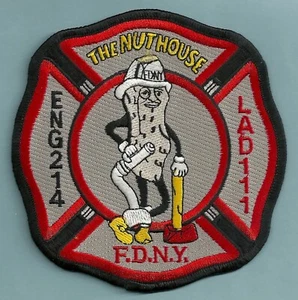 FDNY FIRE DEPARTMENT NEW YORK ENGINE 214 LADDER 111 COMPANY PATCH MR. PEANUT - Picture 1 of 1