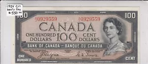 1954 Bank of Canada $100 Bank Note - Devil's Face - A/J0929559 - Picture 1 of 3