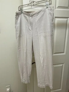 J. Jill Leinenmischung Ankle Hose Gr. M Flatfront sand strukturiert Taschen - Bild 1 von 7