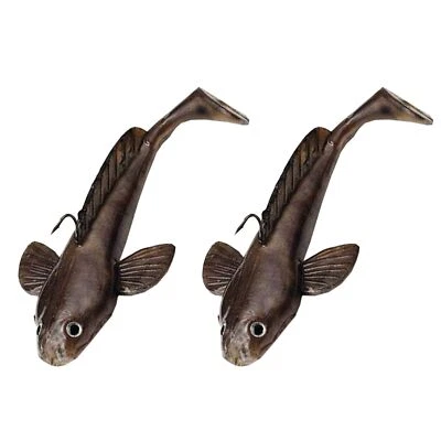 Grundel 2 Stück montiert 8 cm/14 g Gummifisch Jig Shad Grundeln Kunstköder - Bild 1 von 2