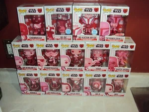 STAR WARS LOT 14 VALENTINE'S DAY FUNKO VINYL POP R2-D2 VADER BB-8 LEIA LUKE REY - Picture 1 of 7