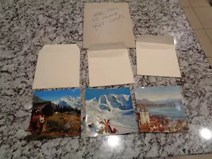 (3) Different 1960’s Swiss Hit Postcard 45 MUSIC RECORD w/Envelopes - Picture 1 of 10