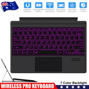 For Microsoft Surface Pro 7/6/5/4/3 7 Color Wireless Backlit Type Cover Keyboard - Picture 1 of 13