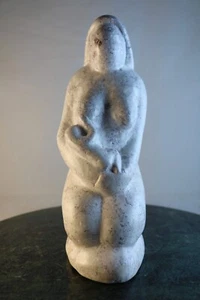 Stone Fertility Statue Sculpture Nude Mother Breastfeeding Baby Child 8" Tall - Picture 1 of 9