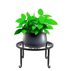 1PK 9 X 9 X 5" Metal Plant Stands for Flower Pot Riser Black - Picture 1 of 8