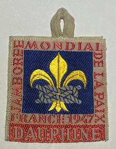 1947 World Jamboree France Subcamp w/Tab Boy Scout Guide Badge DAUPHINE CF1 - Picture 1 of 2