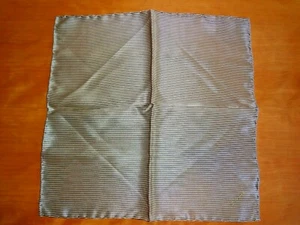 Vintage Napoleon Gold Black Striped Jacquard Waves Pocket Square Made in Italy - Picture 1 of 3