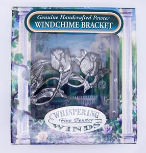 NEW Whispering Winds “Flowers Tulips” Handcrafted Pewter Wind Chime Bracket - Picture 1 of 3