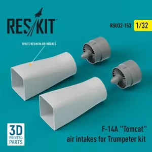 F-14A "Tomcat" air intakes for Trumpeter kit (3D Printed) 1/32 ResKit RSU32-0153 - Afbeelding 1 van 3