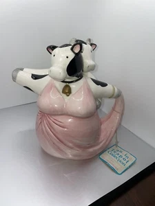 Teiera vintage "Dance Bovinely" - coppia mucche Holstein danzanti 8" di Applause Inc - Foto 1 di 13