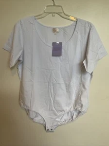 Hot In Hollywood White T-Shirt Bodysuit Size 2X Short Sleeve NEW NWT - Picture 1 of 5
