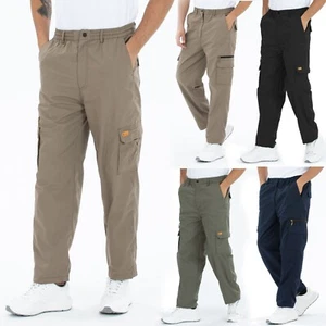 Mens Cargo Pants Thermal Pants Stretch Band Work Pants Winter Cargo Pants Lined - Picture 1 of 57
