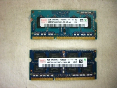 Memory Lot 6GB Hynix 1x4GB  PC3-12800s 1x 2GB PC3-12800s  PC3 Laptop RAM Free Sh - Image 1 of 3