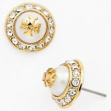 🆕 AUTHENTIC TORY BURCH NATALIE IVORY CRYSTAL PEARLY STUD EARRINGS