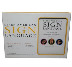 Learn American Sign Language Kit 86 Flash Cards & 28 Page Booklet By Arlene Rice - Picture 1 of 8
