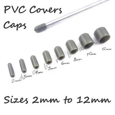 TAPPO TERMINALE GRIGIO/GRIGIO ASTA BARRA VITI BULLONI CAVO TUBI PVC GOMMA COPRIFILO TAPPI - Immagine 1 di 3