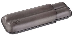 ANGELO ZIGARRENETUI FÜR 2 ZIGARREN HUMIDOR GRAU LEDER 160mm - Bild 1 von 2