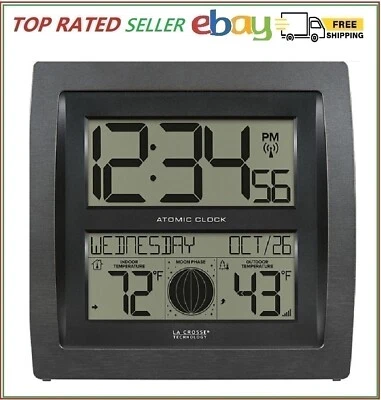 La Crosse Technology Curved Digital Atomic Wall Clock - Image 1 of 4